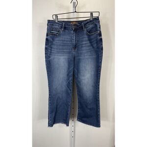 Judy Blue Cropped Jeans Raw Hem 14W 24in Inseam